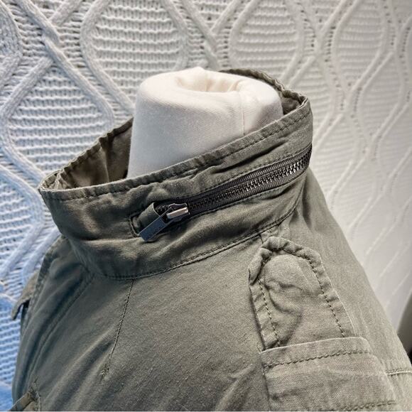 JACK & JILL Olive Green Military/Utility Cargo Long Sleeve Zip Jacket sz Small - Picture 6 of 14